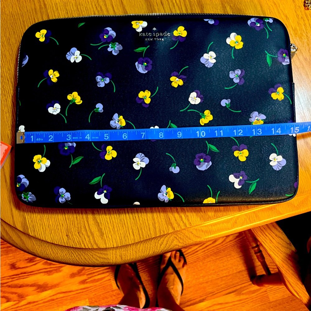 Kate spade navy and Pansy laptop sleeve